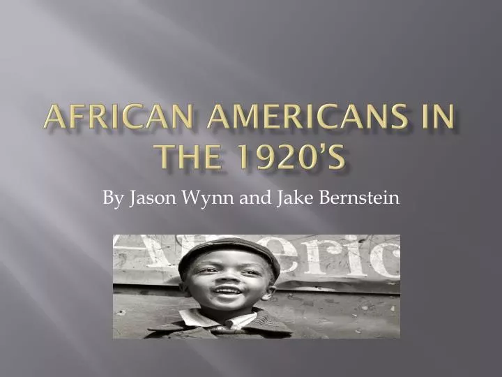african americans in the 1920 s