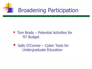 Broadening Participation