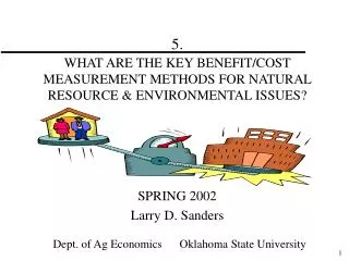 5. WHAT ARE THE KEY BENEFIT/COST MEASUREMENT METHODS FOR NATURAL RESOURCE &amp; ENVIRONMENTAL ISSUES?