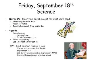 Friday, September 18 th Science