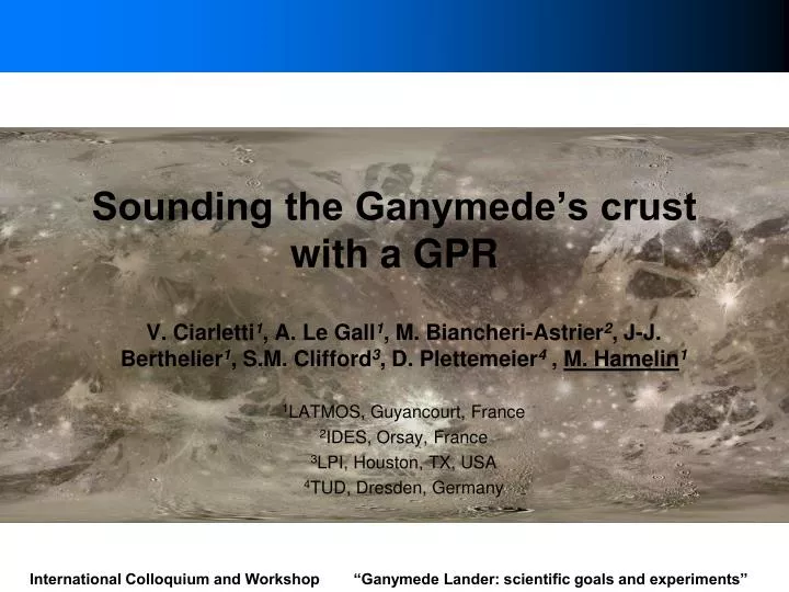 sounding the ganymede s crust with a gpr