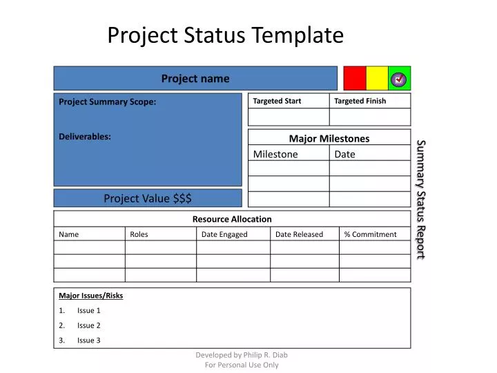 project status template