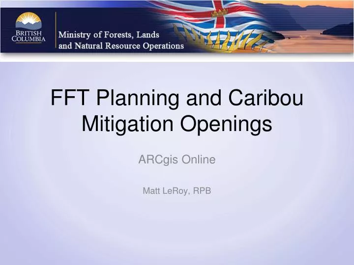 fft planning and caribou mitigation openings