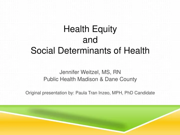 health equity and social determinants of health