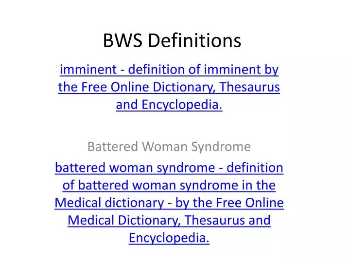 bws definitions