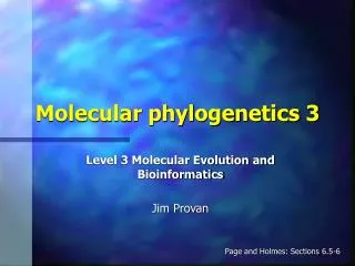 Molecular phylogenetics 3