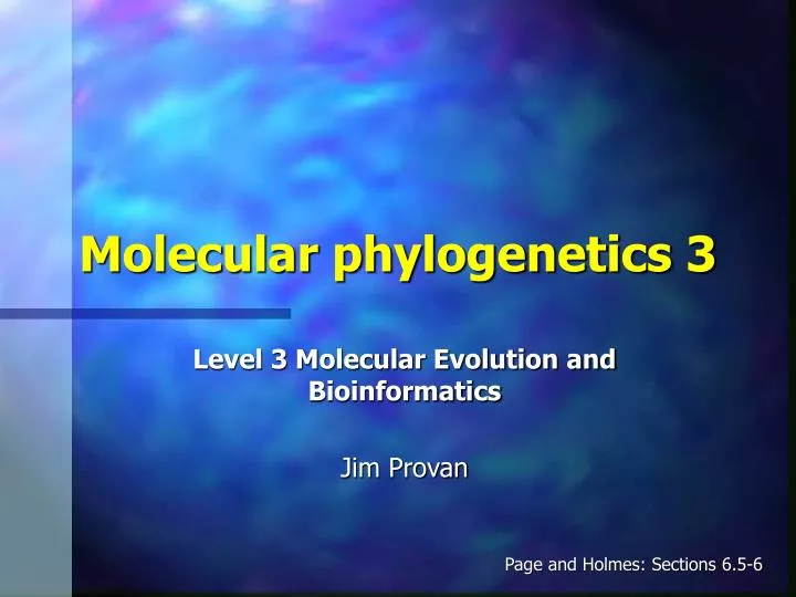 molecular phylogenetics 3