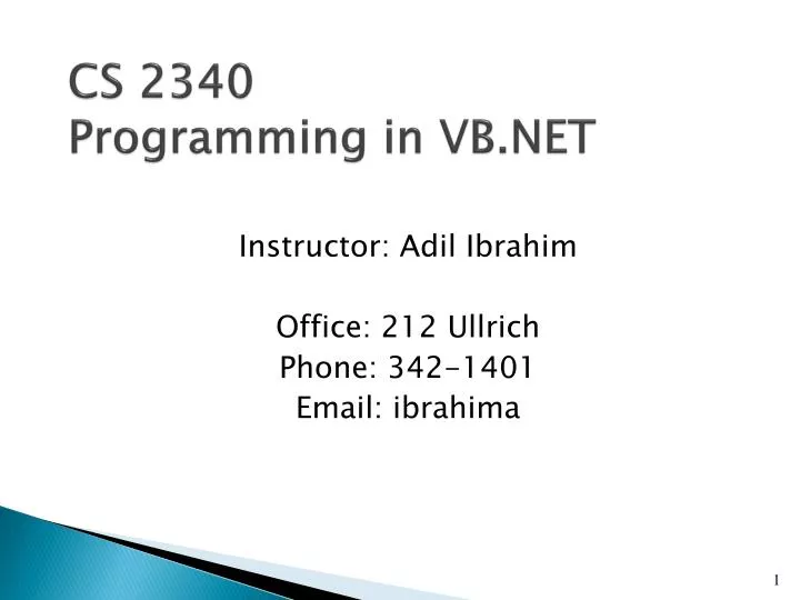 cs 2340 programming in vb net
