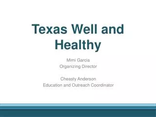 Texas Well and Healthy