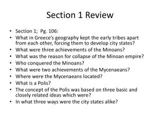 Section 1 Review