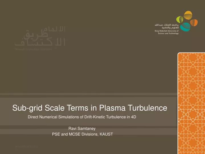 sub grid scale terms in plasma turbulence