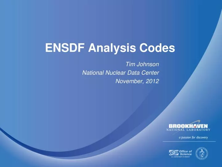 ensdf analysis codes