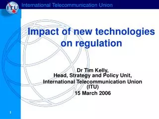 Impact of new technologies on regulation