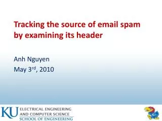 Tracking the source of email spam by examining its header
