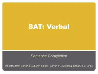 SAT: Verbal