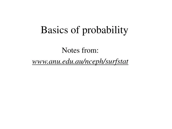 basics of probability