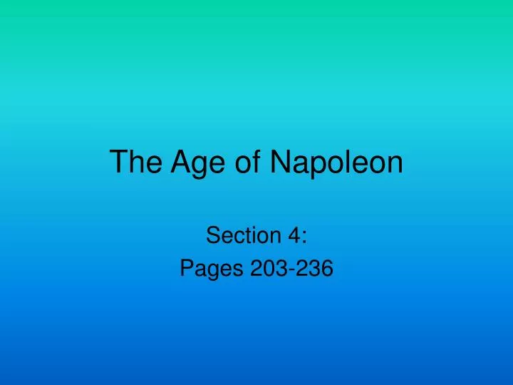 the age of napoleon