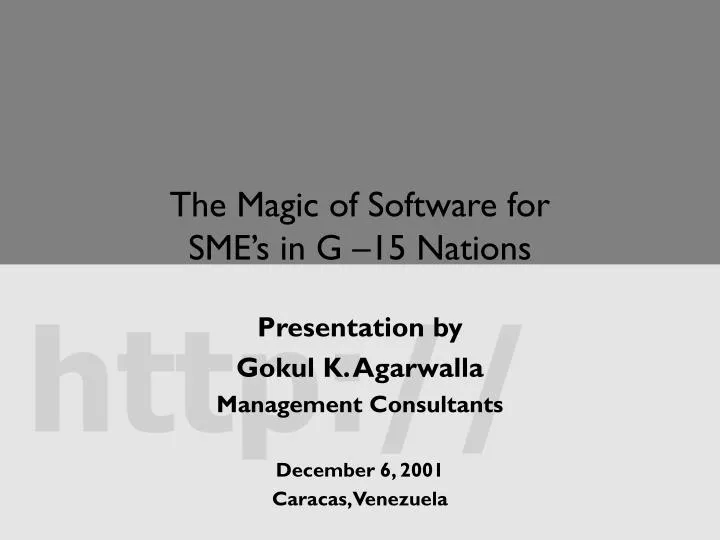 the magic of software for sme s in g 15 nations