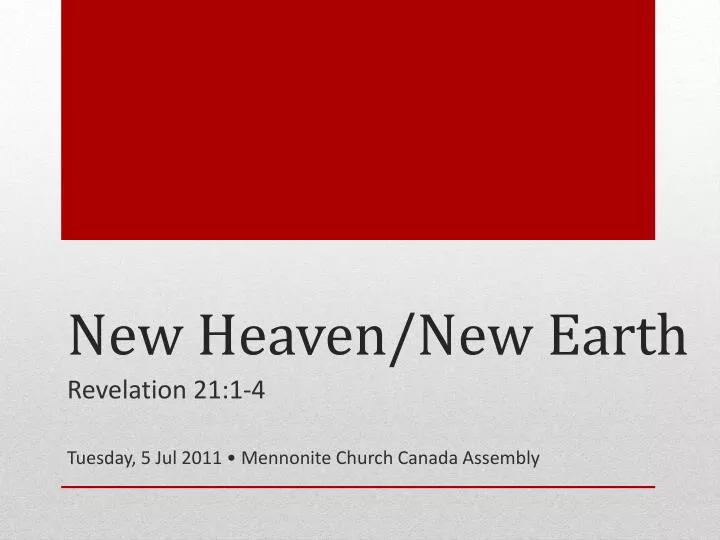 new heaven new earth