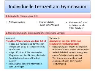 Individuelle Lernzeit am Gymnasium