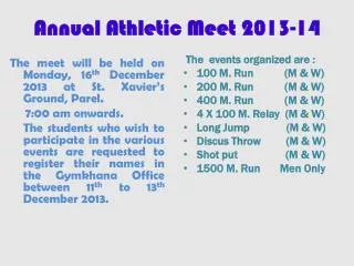 Annual Athletic Meet 2013-14
