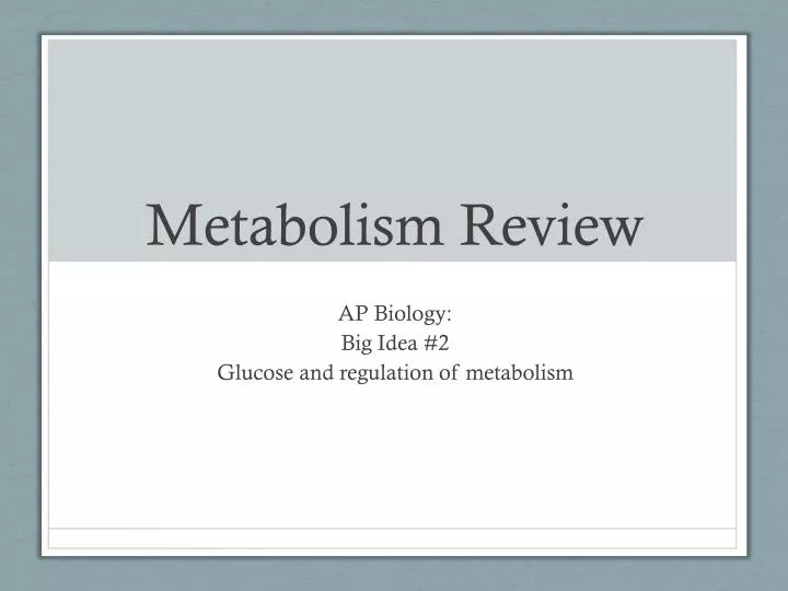 metabolism review