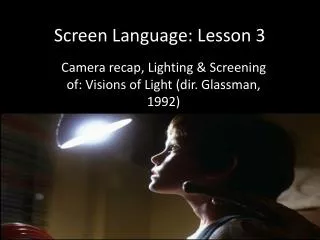 Screen Language: Lesson 3