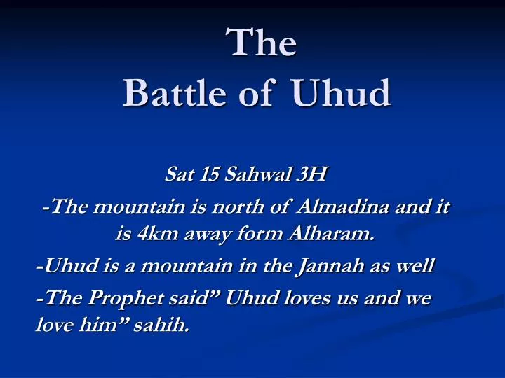 the battle of uhud
