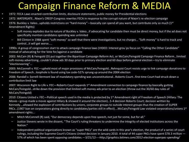campaign finance reform media
