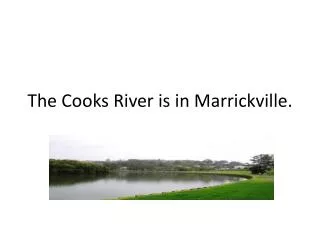 The Cooks River is in Marrickville.