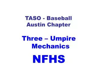TASO - Baseball Austin Chapter