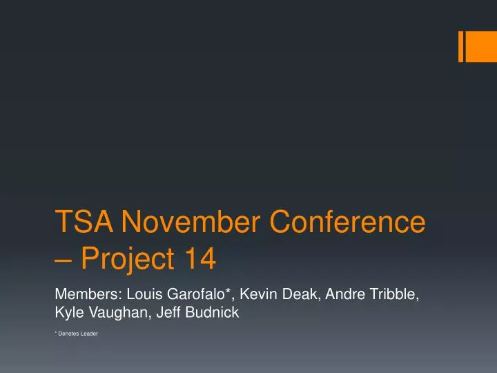 tsa november conference project 14