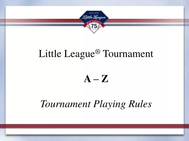 tournament playing rules