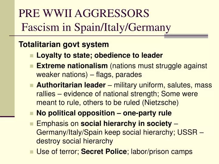 pre wwii aggressors fascism in spain italy germany