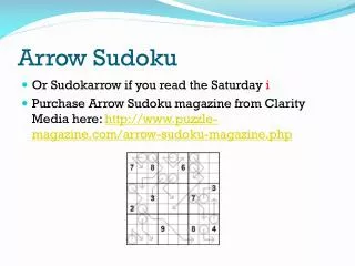 Arrow Sudoku