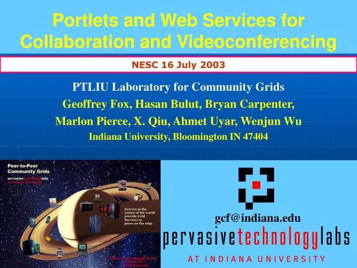 portlets and web services for collaboration and videoconferencing