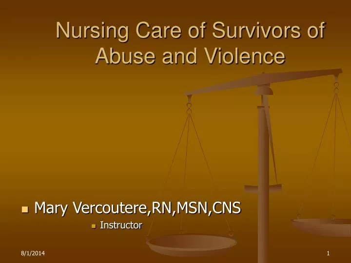 nursing care of survivors of abuse and violence