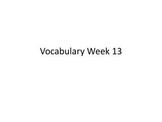 vocabulary week 13