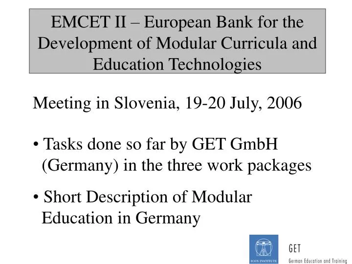 emcet ii european bank for the development of modular curricula and education technologies