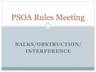 PSOA Rules Meeting