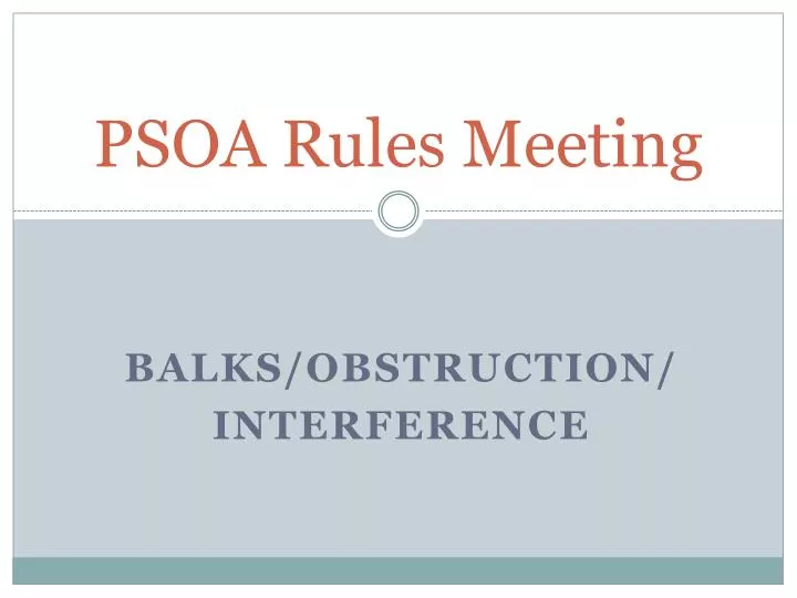 psoa rules meeting