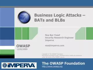 Business Logic Attacks – BATs and BLBs
