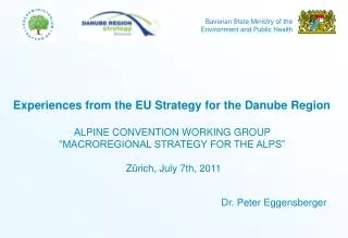 Experiences from the EU Strategy for the Danube Region