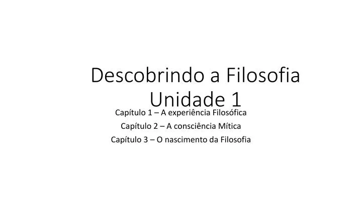 descobrindo a filosofia unidade 1