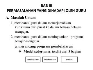 bab iii permasalahan yang dihadapi oleh guru
