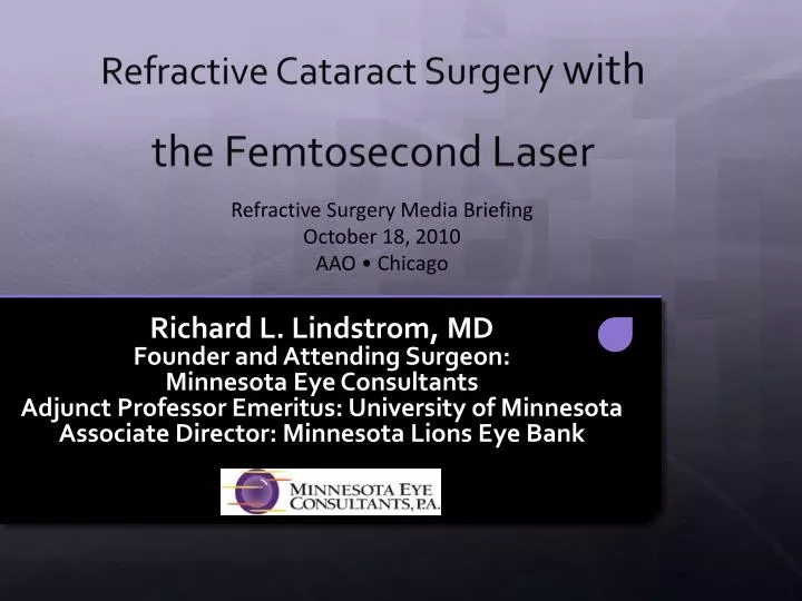 refractive cataract surgery with the femtosecond laser