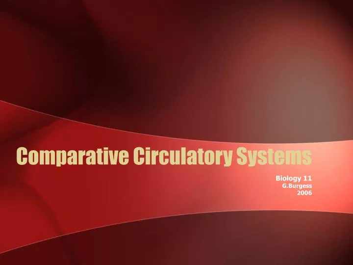 comparative circulatory systems
