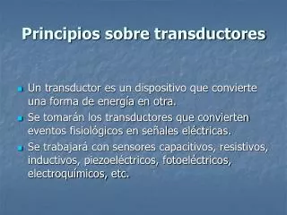 principios sobre transductores