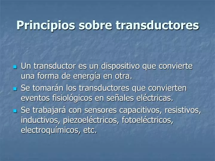 principios sobre transductores