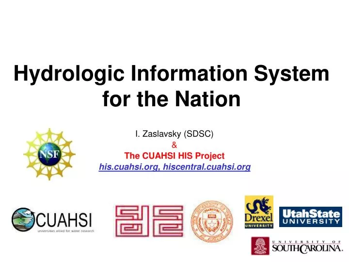 hydrologic information system for the nation